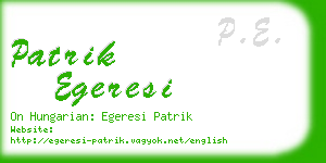 patrik egeresi business card